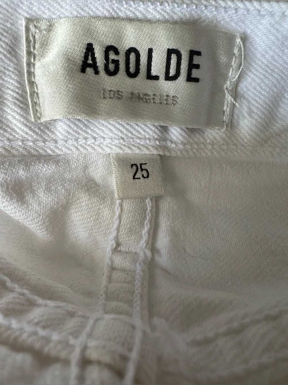 Agolde Lana Slice Jeans Button Fly White Size 25